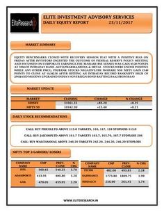 an orange and black business letterhead with the words,'full investment advisory services daily report