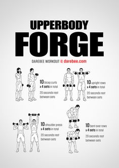 the upper body force poster shows how to use dumbbells for chest and shoulders