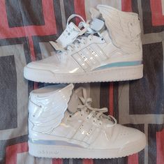 Adidas X Jeremy Scott Wings 4.0 White Opal Men's Size 8.5 **New Without Box!! Jeremy Scott Adidas, Carhartt Double Knee Pants, Swim Shoes, Crocs Shoes, Jeremy Scott, Leather Mary Janes, White Adidas, Mary Jane Shoes, White Opal