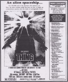 an advertisement for the movie thing