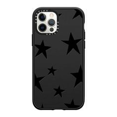 an iphone case with black stars on it