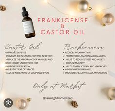 I made fine frankincense and castor oils it's great for fine lines and wrinkles! Both have a really good benefits all around! Each dropper is medium sized it will last for a bit! Smells great! Best Essential Oils For Skin Care, Castor Oil And Frankincense Roller Ball Recipe, Frankincense And Castor Oil, Castor Oil And Frankincense For Face, Castor Oil Jojoba Oil Frankincense, Castor Oil For Wrinkles Faces, Castor Oil And Frankincense Recipe, Essential Oil For Stomach Bug, Castor Oil And Frankincense