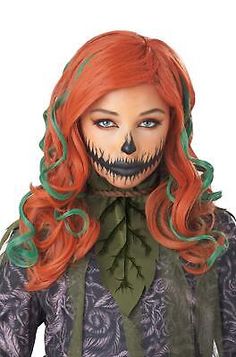 Premium Quality Pumpkin Vines Wig Orange Long Fancy Dress Up Halloween Adult Costume Accessory, women's dresses Adult Pumpkin Costume, Pumpkin Vine, Green Costumes, Pumpkin Halloween Costume, Pumpkin Queen, Halloween Beauty, California Costumes, Kids Wigs, Pretty Pumpkins