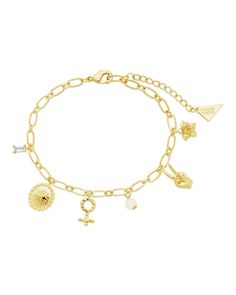 Louisa Charm Bracelet Bracelet Sterling Forever Gold Quirky Bracelets, Fun Bracelet, Gold Charm Bracelet, Bootie Sandals, Stone Feature, Bracelet Online, Baby Boy Shoes, Small Accessories