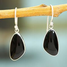 Sweet Earrings, Silver Dangle Earrings, Button Earrings, Black Obsidian, Deep Black, Floral Earrings, New Designs, Silver Earrings Dangle, Jewelry Packaging