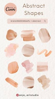 an image of abstract shapes with watercolors on the bottom and bottom, in shades of