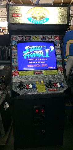 an old arcade machine with the logo street fighter ii on it's display screen