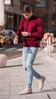 Slim Fit Blazer, Outfits For Men, Stylish Men Casual, Pullover Outfit, Jack Nicholson, Outfit Jeans, Mode Casual, Mens Fashion Classy