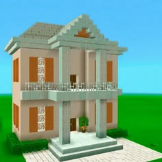 an image of a house in minecraft with the words, how to build a modern villa