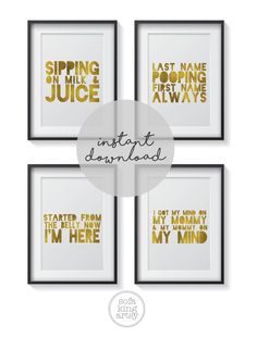 four framed art prints with the words, i'm not afraid to see my mom in