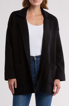 Thread & Supply Open Front Cardigan Coat | Nordstromrack Fall Fit, Cozy Knit, Cold Season, Open Front Cardigan, Cozy Knits, Cardigan Coat, Front Open, Solid Black, Knit Cardigan