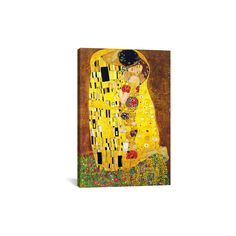 the kiss by klimt painting print on wrapped canvas