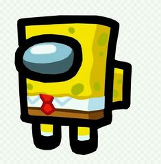 the spongebob cartoon character is wearing a red tie and black jacket, with his eyes