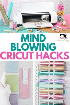 an image of a sewing machine with the words mind blowing cricut hacks