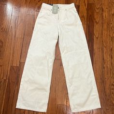 H&M Off-White 90’s Baggy Jeans Size 2 Nwt, Never Been Worn. Small Black Stain On Back Of Left Pant Leg. Can Be Removed When Washed. Everyday White Mid-rise Pants, White High Rise Bottoms For Everyday, White High-rise Bottoms For Everyday, White High Waist Fall Jeans, White High Waist Jeans For Fall, High Waist White Jeans For Fall, Fall High Waist White Jeans, White Summer Pants For Everyday, White Pants For Everyday Spring Wear