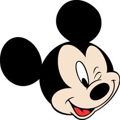 a mickey mouse face with black and white ears