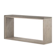 a wooden shelf with a white background