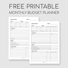 the free printable budget planner is shown in two different sizes, with text overlaying it