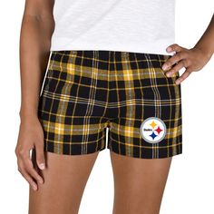 These super soft Ultimate Flannel Shorts are perfect for showing your Pittsburgh Steelers pride, no matter the time of day. These Concepts Sport shorts are great for waking up on game day ready to cheer on the Pittsburgh Steelers. They feature bold team graphics and colors that will look great when paired with a sweet Pittsburgh Steelers tee. Steelers Women, Steelers Gear, Flannel Shorts, Flex Fit Hats, Sports Shorts, Team Apparel, Night Shirt, Football Fans, Pittsburgh Steelers