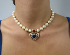 Bulgari High Jewelry, Diamond And Pearl Necklace, Ruby And Diamond Necklace, Bvlgari Jewelry, Pearl And Diamond Necklace, Diamond Necklace Set, Beads Jewellery, Necklace Craft, White Gold Necklaces