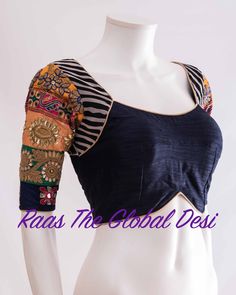 Blouse Pattern For Navratri, Multicolour Blouse Design, Katori Blouse Designs, Front Blouse Designs, Katori Blouse, Global Desi, Cotton Blouse Design, Indian Clothing Store, Saree Blouse Neck Designs