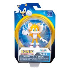 sonic the hedge action figure with sound and motion, on display in a yellow package