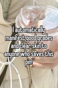 someone is holding their phone and texting i automatically manfest good grads and clear skin to anyone who saves this pin