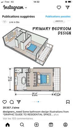 the floor plan for a tiny bedroom on instagram