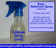 a bottle of bath room spray with instructions on how to use it for the bathroom