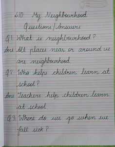 a piece of paper with writing on it that says, i am my neighborhood questions