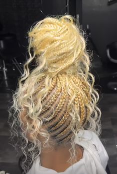 Blonde Feed In Braids Ponytail, White Women Hairstyles, Corn Row, Braids Styling, Braided Hairstyles For Black Women Cornrows, Big Box Braids Hairstyles, Feed In Braids Hairstyles, Goddess Braids Hairstyles, African Hair Braiding Styles