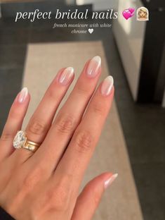 Bridal Nails French, Wedding Day Nails, Engagement Nails, Kutek Disney, Nails Polish, Bride Nails, Neutral Nails, Bridal Nails