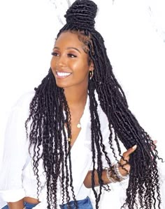 Goddess Locks, Curly Faux Locs, Faux Locks, Twists Locs, Faux Locs Hairstyles, Long Box Braids, Lisa Bonet, Pelo Afro