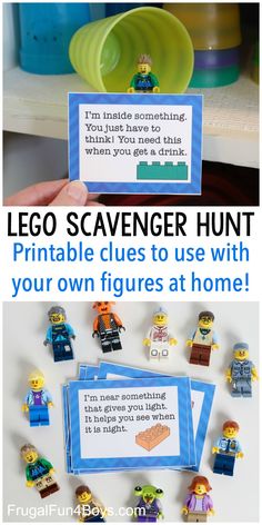 lego scavenger hunt printable clues to use with your own figures at home