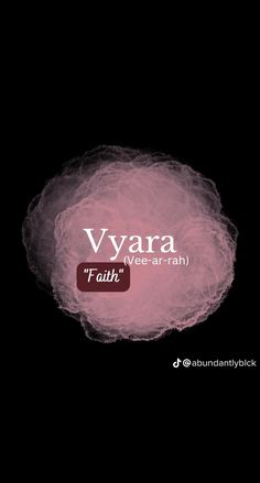 the words vyara are written in white on a black background