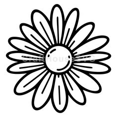 a black and white drawing of a flower