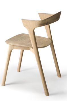 a wooden chair on a white background