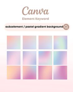 the back cover of canva element keyword with pastel gradients and text