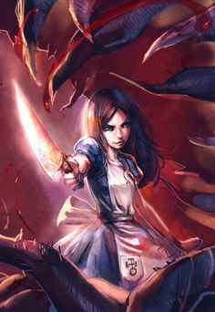 Love her knife! American Mcgee’s Alice, Alice In Wonderland Artwork, Dark Alice In Wonderland, Wonderland Artwork, Alice Liddell, Alice Madness Returns, Alice Madness, Pandora Hearts, Lewis Carroll