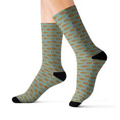 These high-quality socks with sublimated print provide optimum comfort with style wherever one might go - a subtle accent to complement an office look or an eye-catching statement for an extravagant outfit. Please note: Dark color prints tend to make the side-seams more noticeable. .: Material: 95% polyester, 5% spandex .: 3 different sizes .: Unisex regular fit .: Ribbed tube .: Cushioned bottoms .: Please note: Printed with flat sublimation method. Color discrepancy can be seen on side seams Fish Socks, Sublimation Socks, Cartoon Fish, Design Birthday, Fish Pattern, Socks Gift, Pattern Socks, Fish Patterns, Patterned Socks