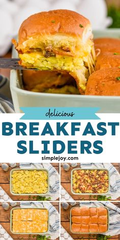 the breakfast sliders are ready to be eaten and put in their pans for lunch