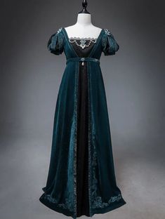 1800s Dresses, Gaun Abad Pertengahan, Old Fashion Dresses, Royal Dresses