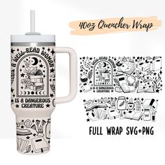 an image of a travel mug with the words,'full wrap svg - png