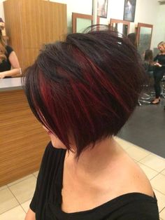 Cute Hair Colors For Short Hair, Red Bob Hair, Dark Red Hair, Fun Hair, Short Bob Haircuts, Short Hair Color, Haircut And Color, Hair Color And Cut, Hair Today