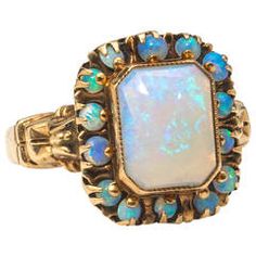 Vintage Jewelry Rings, Rings Opal, Vintage Jewellery Rings, Antique Ring, Victorian Jewelry, Sea Glass Jewelry, Opal Ring, Yellow Gold Ring, Black Opal