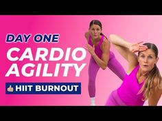 two women are doing cardio agility with the words hit burnout in front of them