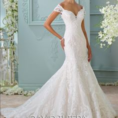 a woman in a wedding dress posing for the camera with her hands on her hips