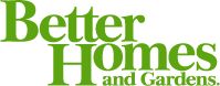 better homes and gardens logo with the words,'better homes and gardens'in green