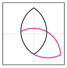 the shape of an oval and a rectangle with two intersecting lines in it, as shown