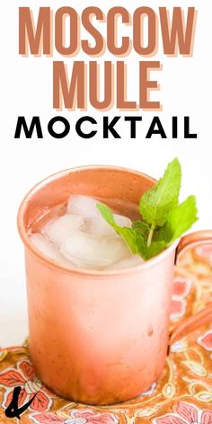 moscow mule cocktail with mint garnish in a copper mug